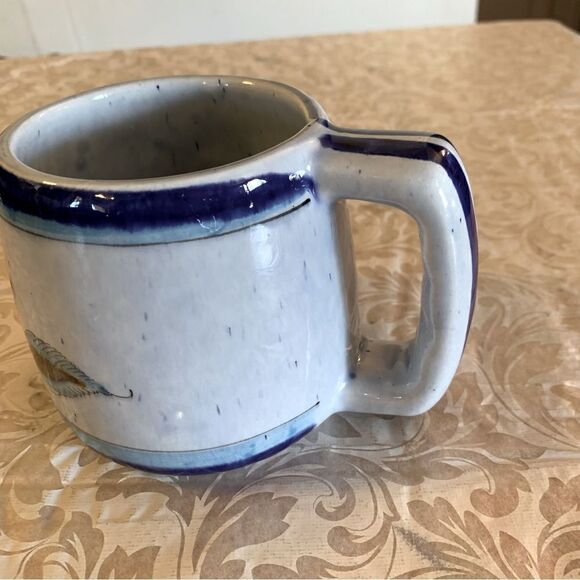 Signed Mexican Talavera Coffee Mug Multi Blue Flowers Floral Cup Gorgeous - Picture 5 of 7